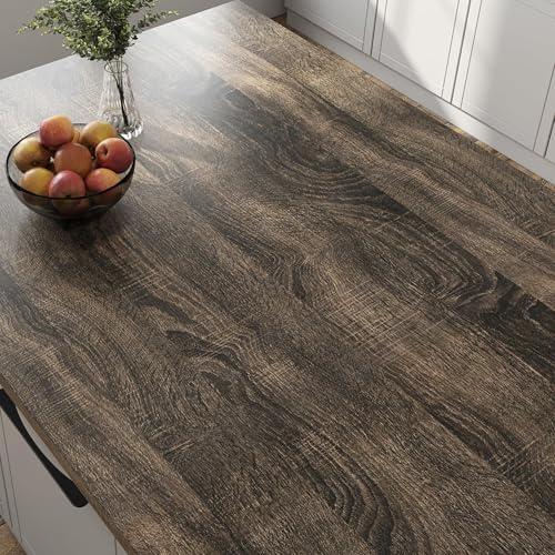 Livelynine Dark Wood Contact Paper for Countertops Furniture Waterproof Peel and Stick Countertop Vinyl Wrap Dark Brown Wood Grain Wallpaper Self Adhesive Counter Top Covers Cabinet Laminate 15.8x78.8 - color: Dark Natural Wood, size: 15.8" x 78.8"