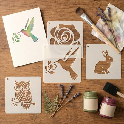 105 Pcs Stencils for Painting Reusable Texture Stencils Floral Stencil Leaf Tree Templates for Painting Wood Canvas Furniture Scrapbooking DIY