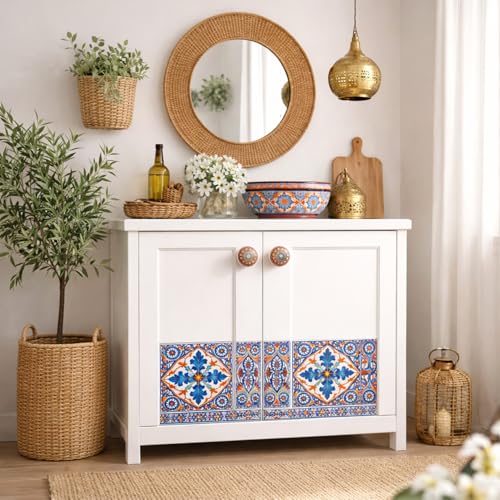 HUAMULAN Ceramic Knobs Boho Cabinet Pulls Drawer Door Handles 15 Pack - color: Pink Floral