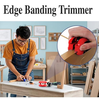 SHIAWASENA Hand Planer Versatile Woodworking Edge Bander for Burrs, Edge Banding Trimmer with Tungsten Carbide Blades, Double & Single Edge Operation for ABS, PVC, Veneer, Laminate, Melamine(Red) - color: Red