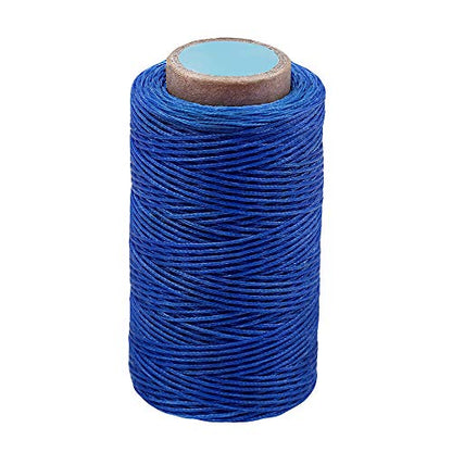 284Yards Waxed Thread for Leather, 0.8mm Waxed Linen Thread, Wax String - color: Blue
