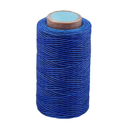 284Yards Waxed Thread for Leather, 0.8mm Waxed Linen Thread, Wax String - color: Blue