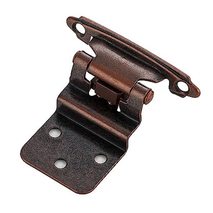 Ravinte 3/8" Inset Antique Copper Cabinet Hinges 10 Pack (5 Pairs) - color: ‎‎Antique Copper