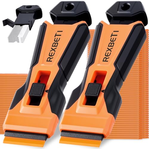 REXBETI Razor Blade Scraper Tool, Paint, Windows, Glass Stovetop Scraper - size: 2 Pack(5.71 inch)