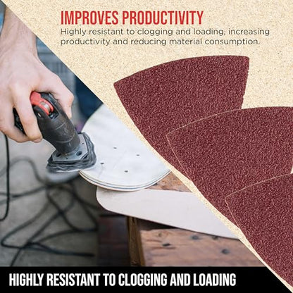 ProductionShop Premium Triangle Mouse Detail Sander Sandpaper Sheets, 160 Disc Variety Pack, Grits 40, 60, 80, 100, 120, 150, 180, 220, 320, 400, 600, 800 - Hook & Loop - Woodworking Furniture Tools - style: Variety Pack 160