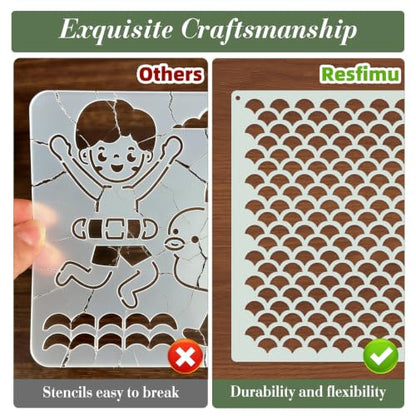 Texture Stencils for Crafts Reusable 9Pcs Stencils(5.9X5.9 Inch) - color: Texture 14