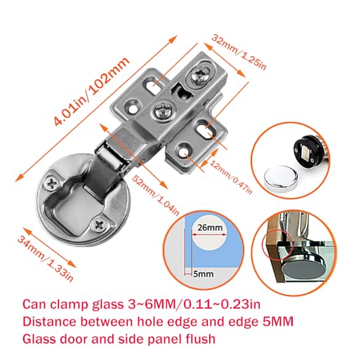 2 Piece Cabinet Hinge Diameter 26mm Hole