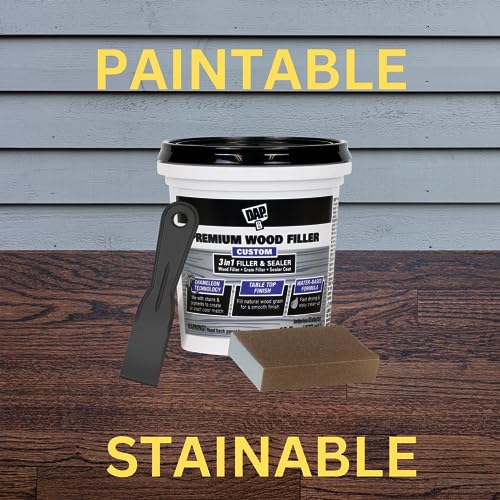 Wood Putty Filler Kit Bundled with 16oz DAP Wood Filler, Do it Best Sanding Sponge and Putty Knives (3 Items)
