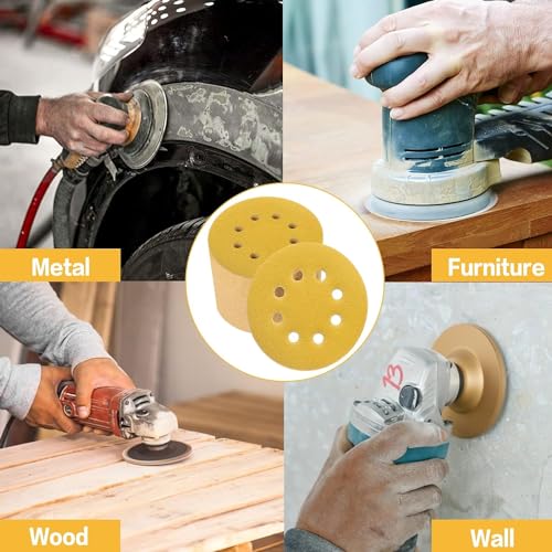 100PCS 5 Inch Sanding Discs 60 Grit Random Orbit Sander Sandpaper - style: Advanced Aluminum Oxide