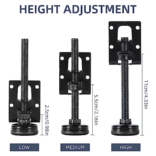 4 Pack Heavy Duty Adjustable Leveling Feet - Furniture Levelers for Workbench, Table, Cabinet, Wardrobe