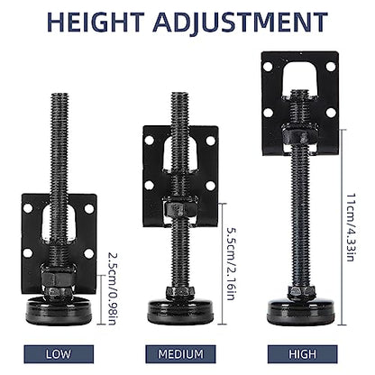 4 Pack Heavy Duty Adjustable Leveling Feet - Furniture Levelers for Workbench, Table, Cabinet, Wardrobe