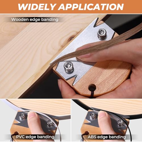 2 Pack Edge Banding Trimmers for woodworking,Stainless Steel Blades - size: 2 Trimmers with Replacement Blades