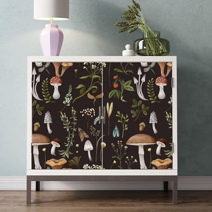 BaoHArtHome Mushroom Peel and Stick Wallpaper 17.7 x 9.8 ft