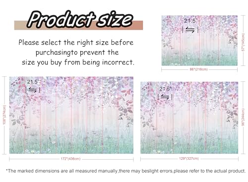 Jdayda Hazy Pink Leaves and Greenery Peel and Stick Wallpaper - color: MURAL-310, size: 129" x 96"