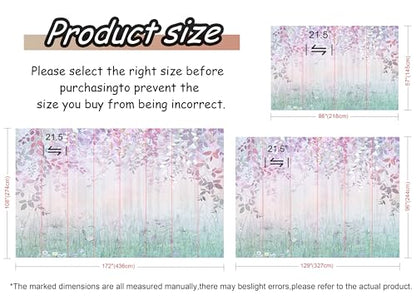 Jdayda Hazy Pink Leaves and Greenery Peel and Stick Wallpaper - color: MURAL-310, size: 129" x 96"