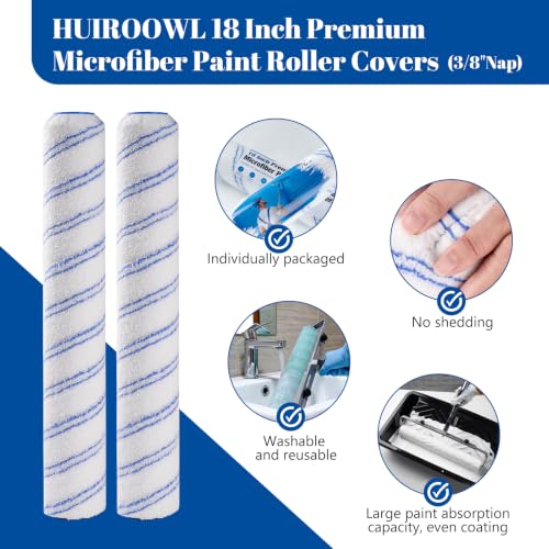 18 Inch Microfiber Paint Roller Kits with Paint Brush, 5 Pack - size: 18 Inch Paint Roller Kit, 5 Pack