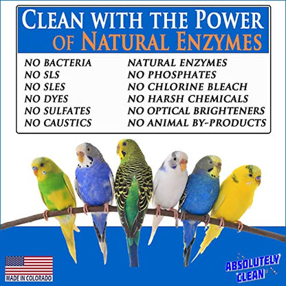 Absolutely Clean Amazing Bird Cage Cleaner and Deodorizer - Just Spray/Wipe - Safely & Easily Removes Bird Messes Quickly and Easily - Made in The US - Fragrance Free (16oz Pack of 1) - style: 16 Fl Oz (Pack of 1)