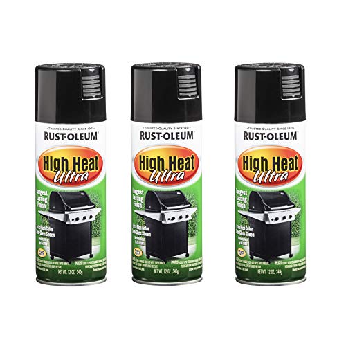Rust-Oleum High Heat Ultra Semi-Gloss Black Spray Paint - color: Black, size: 1 Count (Pack of 3)