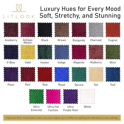 Stretch Velvet Fabric by the Yard - 58/60" Wide Soft Velvety Cloth for Sewing Dresses, Gowns, Upholstery, Costumes and DIY Crafts - 92% Polyester 8% Spandex - Black - 1 Yard - color: Black, size: Precut 1 Yard