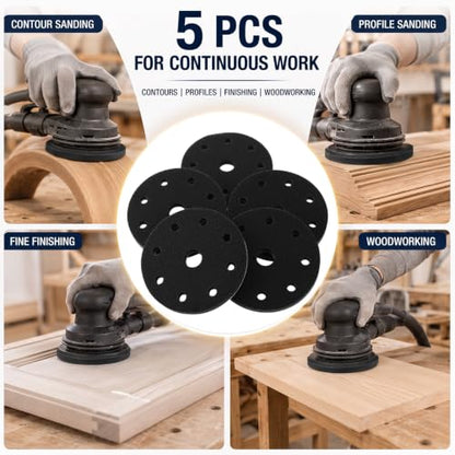 5 Pack 5 Inch 9 Holes Interface Pads 10mm Orbital Sander Pads