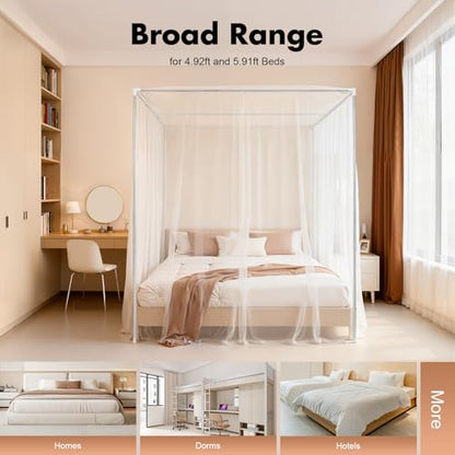 Canopy Bed Frame Full/Queen Size, Stainless Steel Four Corner Bed Brackets