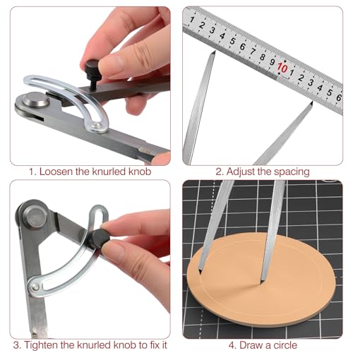6 inch Metal Compass Scribe, Alloy Professional Woodworking Compass with Wing - size: 6 inch without pencil holder