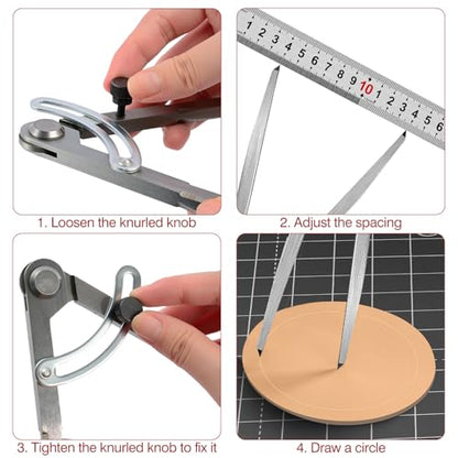 6 inch Metal Compass Scribe, Alloy Professional Woodworking Compass with Wing - size: 6 inch without pencil holder