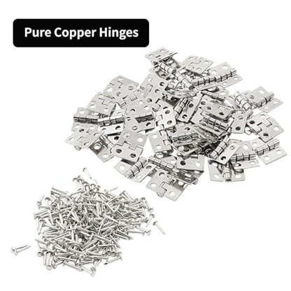 Murtenze 50PCS Silver Mini Brass Hinges, 10 x 8mm