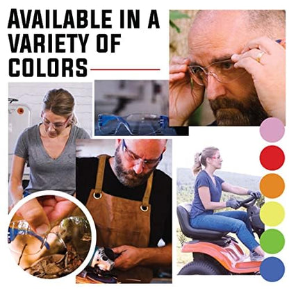 BISON LIFE Clear/Color Safety Glasses for Men & Women ANSI Z87.1, 6 Pack - color: Clear/6 Colors