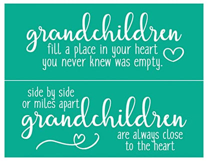 Grandchildren Quote Silk Screen Stencil, Reusable Self‑Adhesive Mesh Stencil for Painting Wood Signs, Farmhouse Home Decor DIY Gift for Grandma & Grandpa