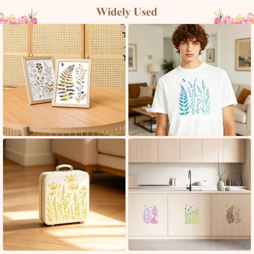 FOMIYES 15Pcs Large Flower Stencils for Painting on Walls and Wood Panels