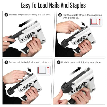 Bielmeier 2-in-1 Cordless T50 Staple Gun & Brad Nailer, 4V Battery Powered