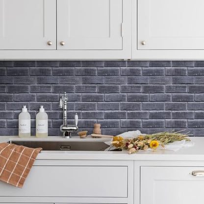 COMSTICKC 3D Faux Brick Wall Panels Peel and Stick, 10 Pcs 11.8" x 11.8" - color: Gray-1