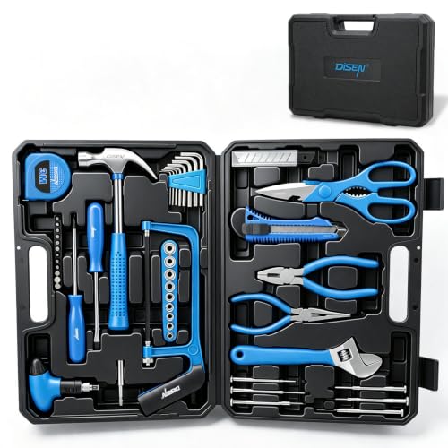 DISEN Home Tool Set with Storage Case Hammer Wrench Pliers Screwdrivers - size: 59PCS