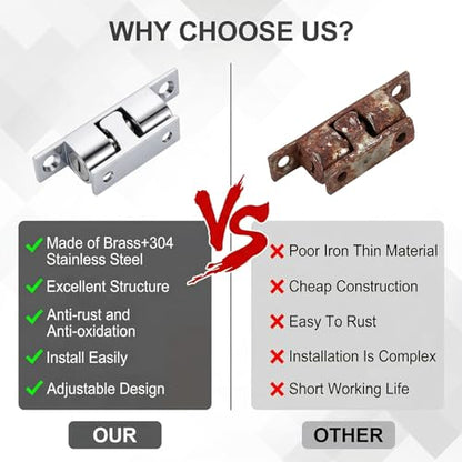 Double Roller Catch Cabinet Latches 2Pcs 2.75"/ 70mm Adjustable