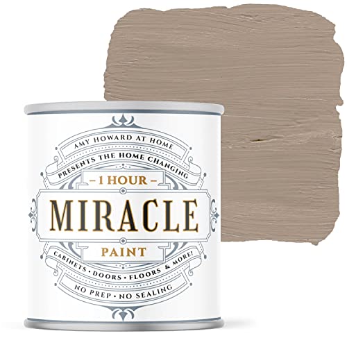 AMY HOWARD AT HOME One Hour Miracle Paint - Water-Based Enamel Paint - Scrubbable Eggshell Finish Furniture Paint - All in One Paint - No Stripping, Sanding, or Priming - 32 OZ - Java - color: Java
