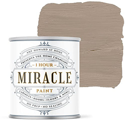 AMY HOWARD AT HOME One Hour Miracle Paint - Water-Based Enamel Paint - Scrubbable Eggshell Finish Furniture Paint - All in One Paint - No Stripping, Sanding, or Priming - 32 OZ - Java - color: Java