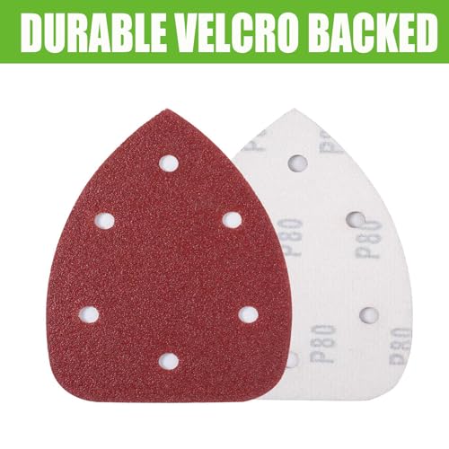 80pcs Mouse Sander Sandpaper Assortment 6 Holes, Mouse Sanding Pads