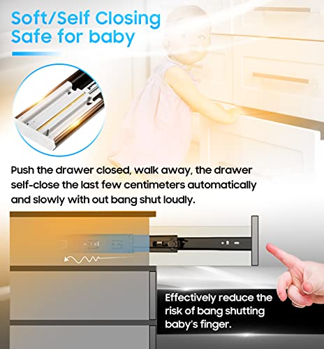 YENUO Soft Close Drawer Slides Full Extension Ball Bearing 12–24 Inch 100LB - color: Black-Soft Close, size: 24 Inch