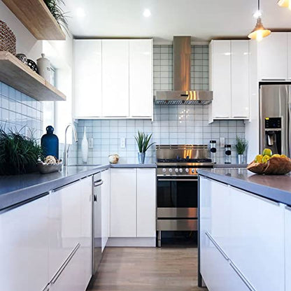 White Contact Paper Glossy Shiny Peel and Stick Wallpaper for Countertops - color: White, size: 17.7" x 118"