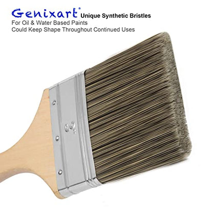 Genixart Double Thick Chip Paint Brush, Wood Stain Brush for Fence, 3 Inch