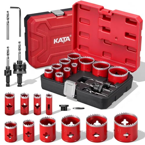 KATA 16PCS Bi-Metal Hole Saw Kit 3/4"-2-1/2", 48mm Deep Cut, M42 8% Cobalt - color: 16PC Deep Cut Hole Saw Kit