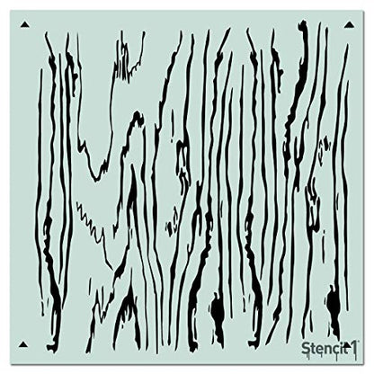 Stencil1 Wood Grain Pattern Stencil 11" x 11" Rustic Farmhouse Wall Decor