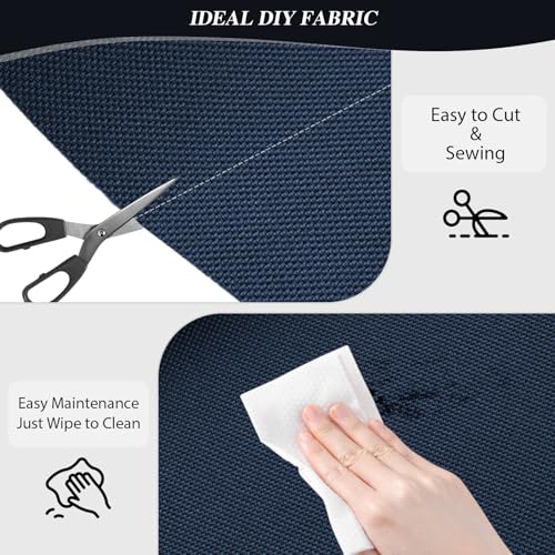 ANMINY 100% Waterproof Fabric Marine Canvas, 58" W 600D, 3 Yards Navy Blue - color: Navy Blue, size: Pre-cut 3 Yards