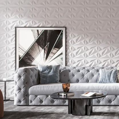 Art3dwallpanels 33 Pack 3D Wall Panels Diamond, White, 12''x12'' - color: White, size: 33 Pack
