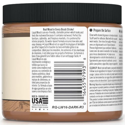Retique It Liquid Wood - Dark Wood Pint - Paint and Stain It - Stainable Fiber Paint - Put a Fresh Coat on It (16 Fl Oz) - color: 3 Dark Wood, size: 16 Fl Oz (Pack of 1)