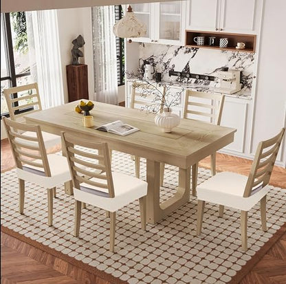 Smiry Waterproof Seat Covers for Dining Room Chairs, Set of 2 - color: Beige, size: Set of 2