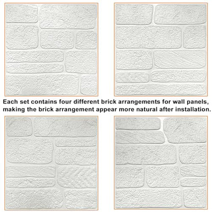 YU LI 3DH 3D Wall Panels Peel and Stick Faux Stone Wall Panel Black 20-Pack Faux Brick Self-Adhesive Wallpaper 3D Foam Brick Wallpaper - color: All black, size: 20PCS