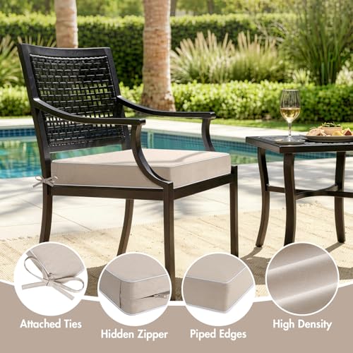 MIULEE Beige Outdoor Chair Cushions 2 Pack,19x19x3 Inch Waterproof Cushions - color: Beige, size: 19 x 19 x 3 Inch