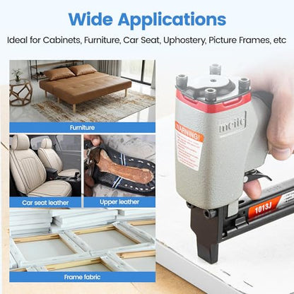 meite J10 Series Upholstery Staples-20 Gauge 7/16-Inch Crown Galvanized Staples 3/8-Inch Length for 1013J Staple Gun for Carpet, Woodworking (5,000 Pcs) - size: 3/8" Length, style: 1 Box